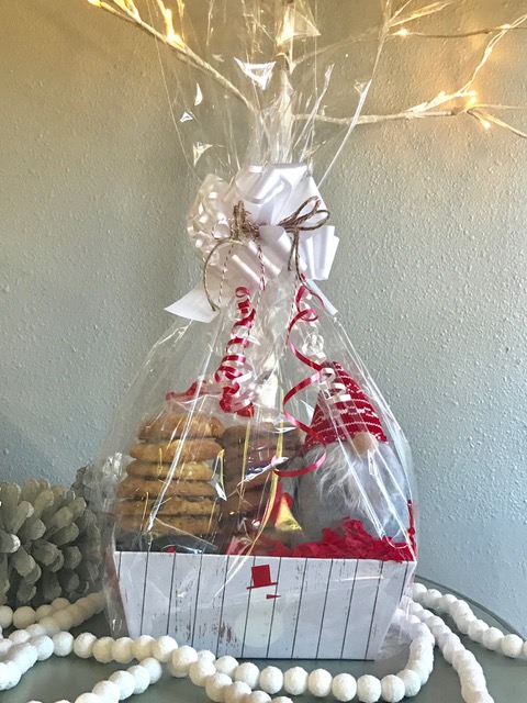 Rustic Snowman Box with Gnome Cookie Gift